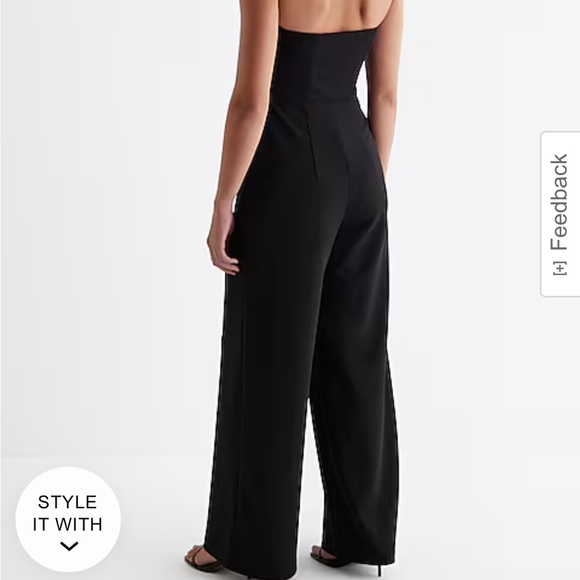 NWT Express Black Strapless Wide Leg Jumpsuit One Piece with tags - Picture 2 of 8